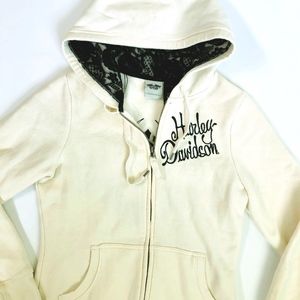 Harley-Davidson Black Lace Zip Hoodie | Size M